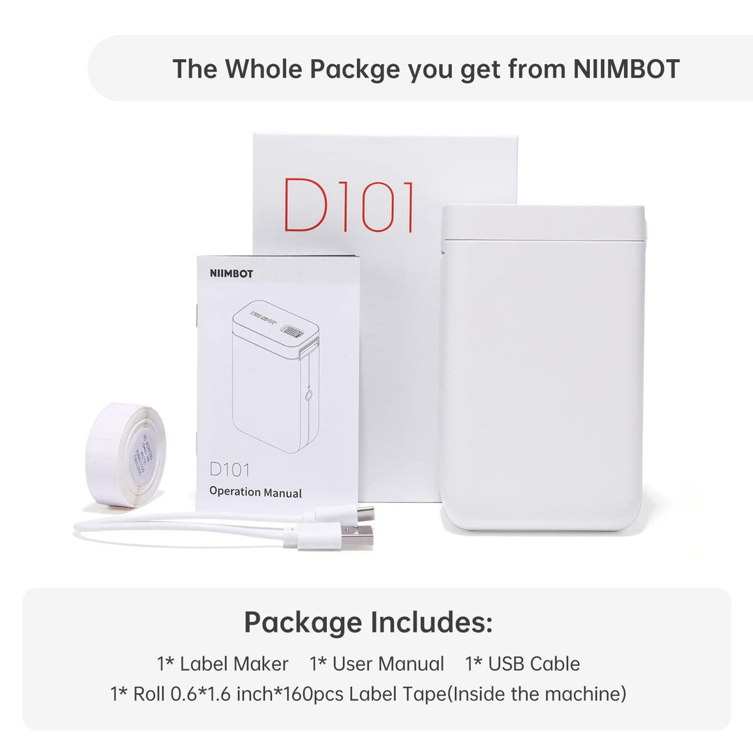 NIIMBOT D101 Inkless Label Printer with Tape - Effortless Labeling Made Easy - NIIMBOT