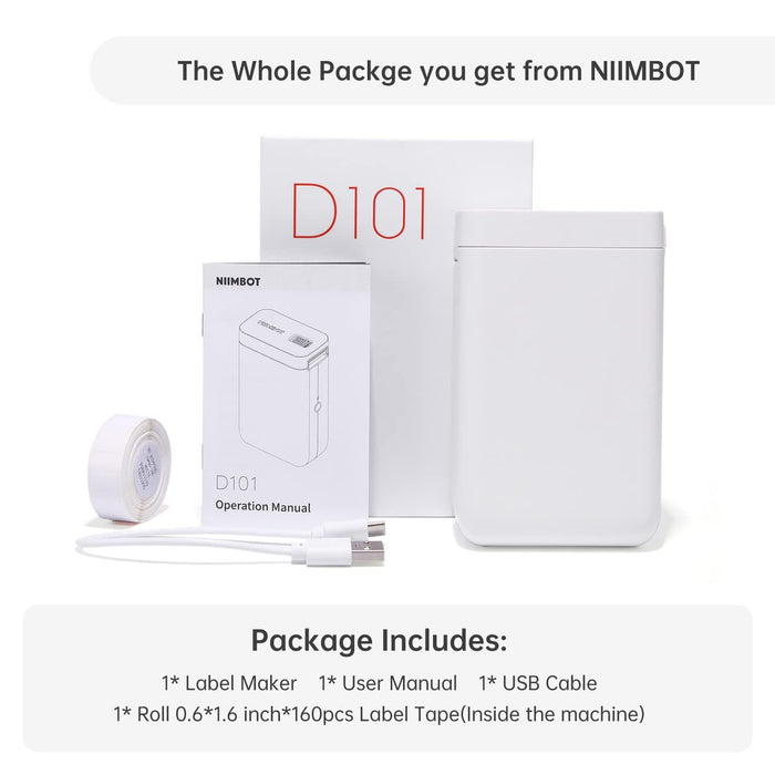 NIIMBOT D101 Inkless Label Printer with Tape - Effortless Labeling Made Easy - NIIMBOT
