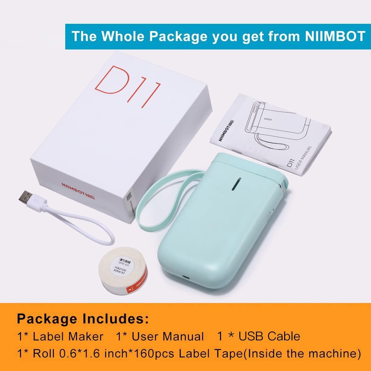 Nimbot d11 Wireless tag printer Handheld Pocket labels bluetooth printer  thermal label printer Home printer(Green )