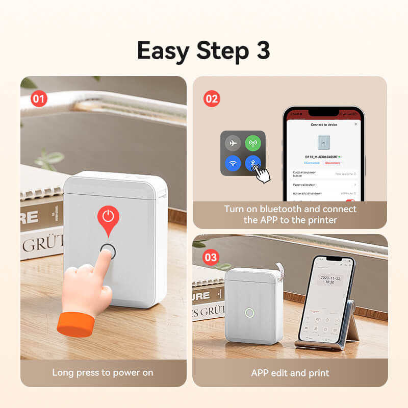 NIIMBOT D110 step‑by‑step Usage Guide For Bluetooth Label Printing