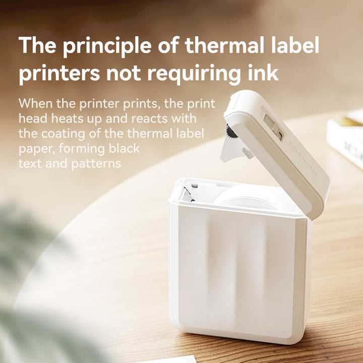 NIIMBOT D110 Label Maker Inkless Thermal Label Printer Showing Thermal Printing Working Principle