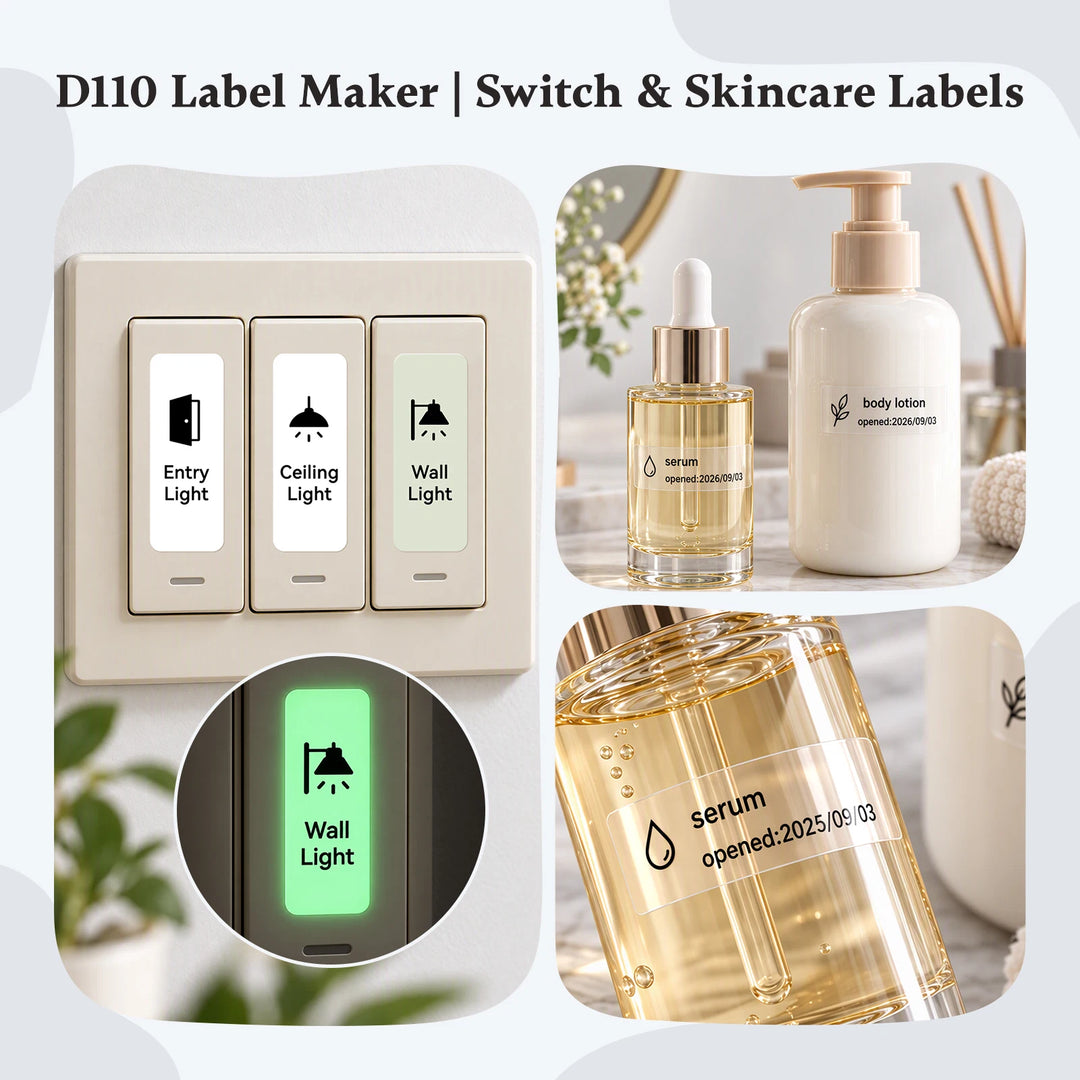 NIIMBOT D110 Label Maker Transparent Labels and Switch Labels Application Scenarios