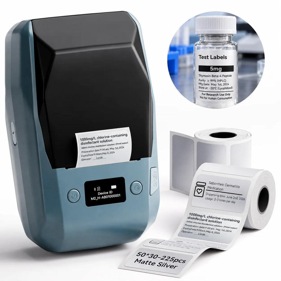 NIIMBOT M2 Thermal Transfer Label Maker, Έξυπνη έγχρωμη εκτύπωση με τηλέφωνα & υπολογιστή για γραφείο, εργαστήριο, φιαλίδιο