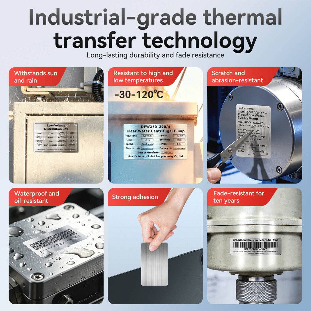 NIIMBOT M2 Thermal Transfer Label Maker, Industrial Nameplate Printer for Outdoor Use, Long-Lasting Durability for Electrical Cabinets & Machinery