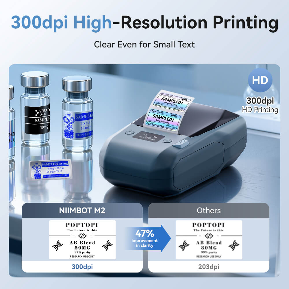 NIIMBOT M2 2-Inch Label Maker for Vial Bottle Labels, Lab Storage & Sample Organization