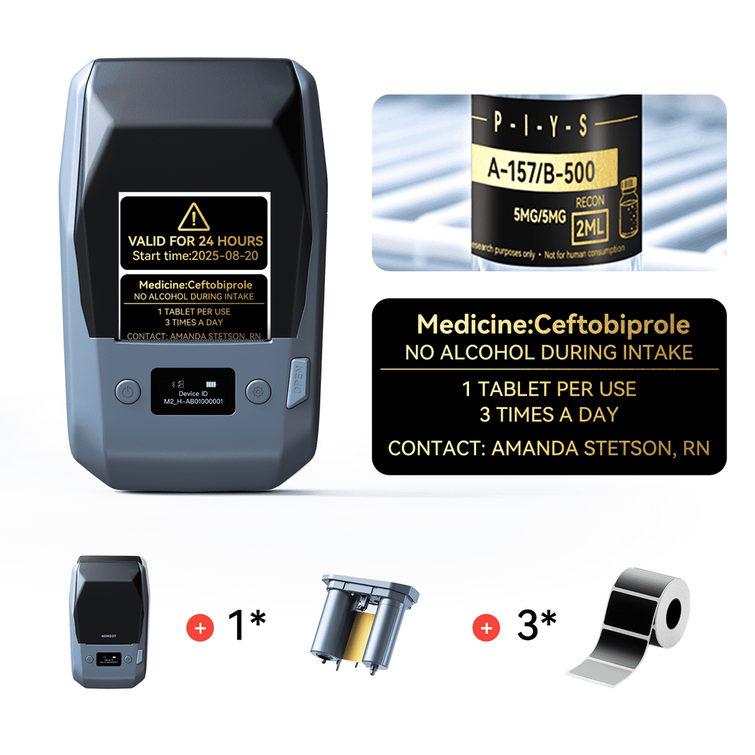 NIIMBOT M2 2-Inch Label Maker for Vial Bottle Labels, Lab Storage & Sample Organization
