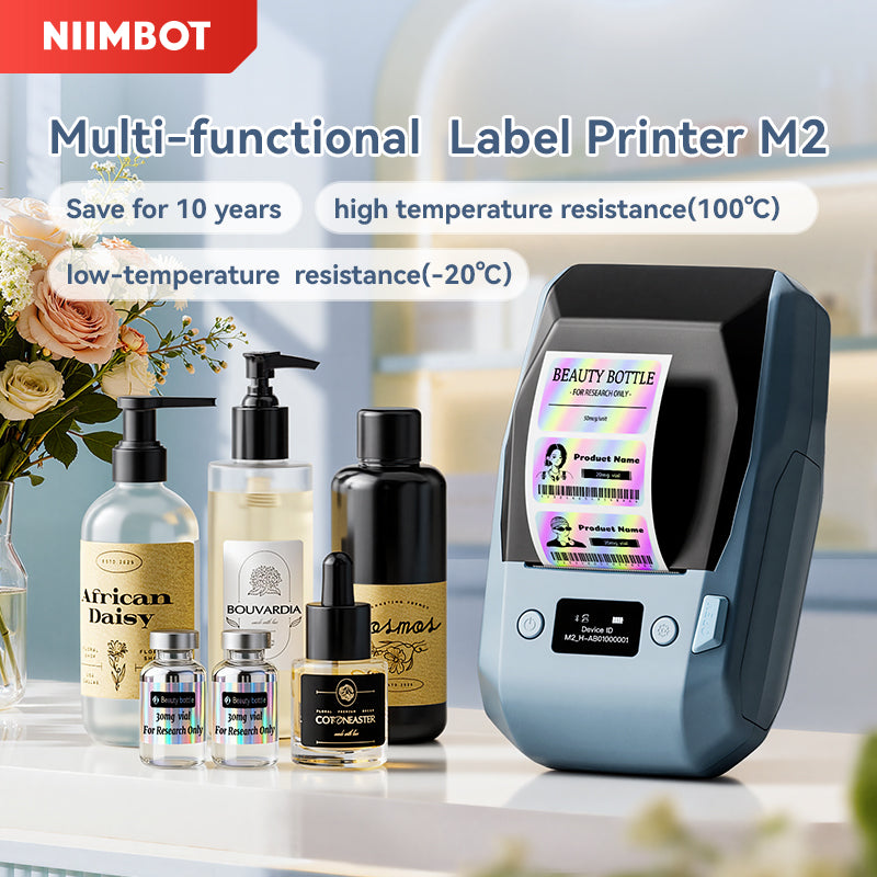 NIIMBOT M2 Thermal Transfer Label Maker, Smart Color Printing for Cosmetic Jars, Makeup Bottles & Beauty Price Tags