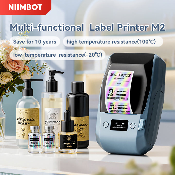 NIIMBOT M2 Thermal Transfer Label Maker, Smart Color Printing for Cosmetic Jars, Makeup Bottles & Beauty Price Tags