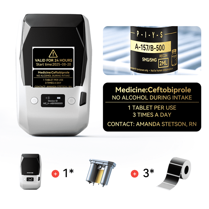 NIIMBOT M2 2-Inch Label Maker for Vial Bottle Labels, Lab Storage & Sample Organization