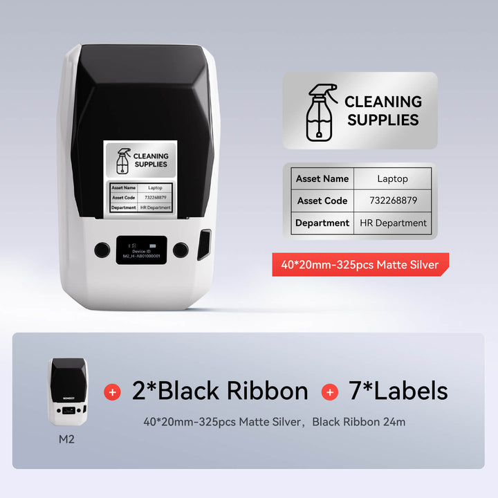 NIIMBOT M2 Thermal Transfer Label Maker, Smart Color Printing with Phones & PC for Office, Lab, Vial Bottle