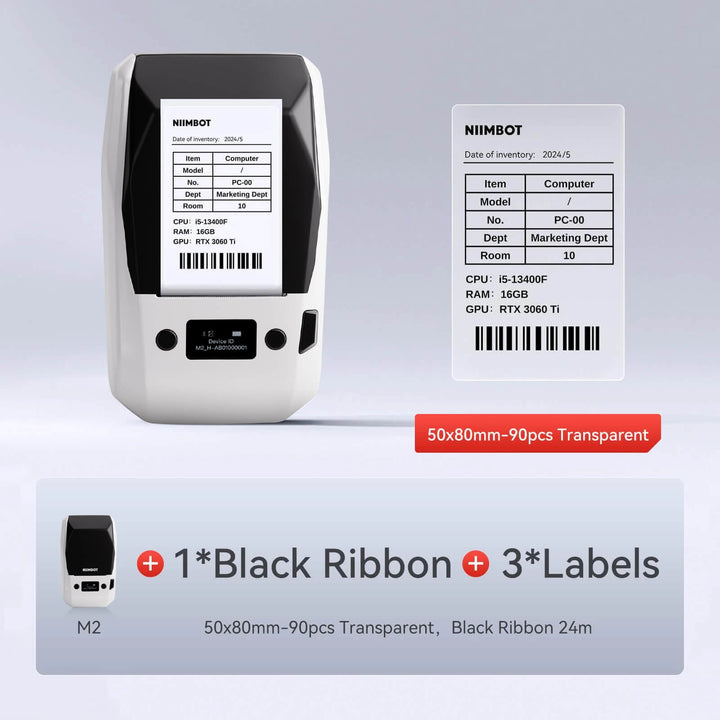 NIIMBOT M2 Thermal Transfer Label Maker, Smart Color Printing with Phones & PC for Office, Lab, Vial Bottle