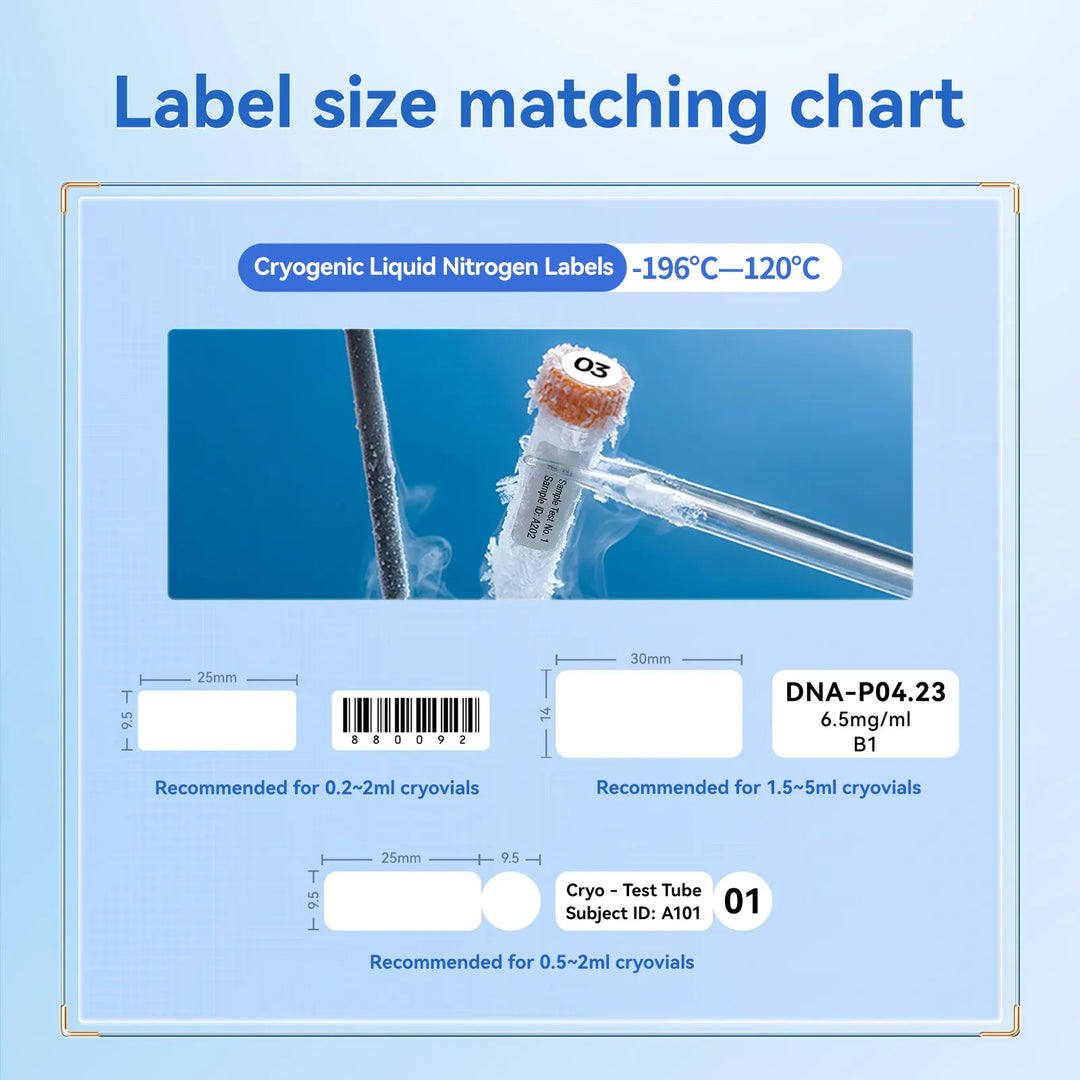 NIIMBOT Liquid Nitrogen Label Stickers for N1,  -196°C Low Temperature Resistant