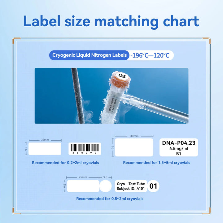 NIIMBOT Liquid Nitrogen Label Stickers for N1,  -196°C Low Temperature Resistant