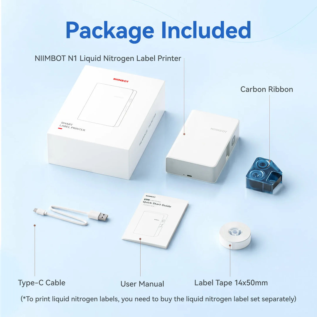 NIIMBOT N1 Liquid Nitrogen Label Printer, Thermal Transfer for -196°C Research, Lab, Biomedicine, Food and Cold-chain Use