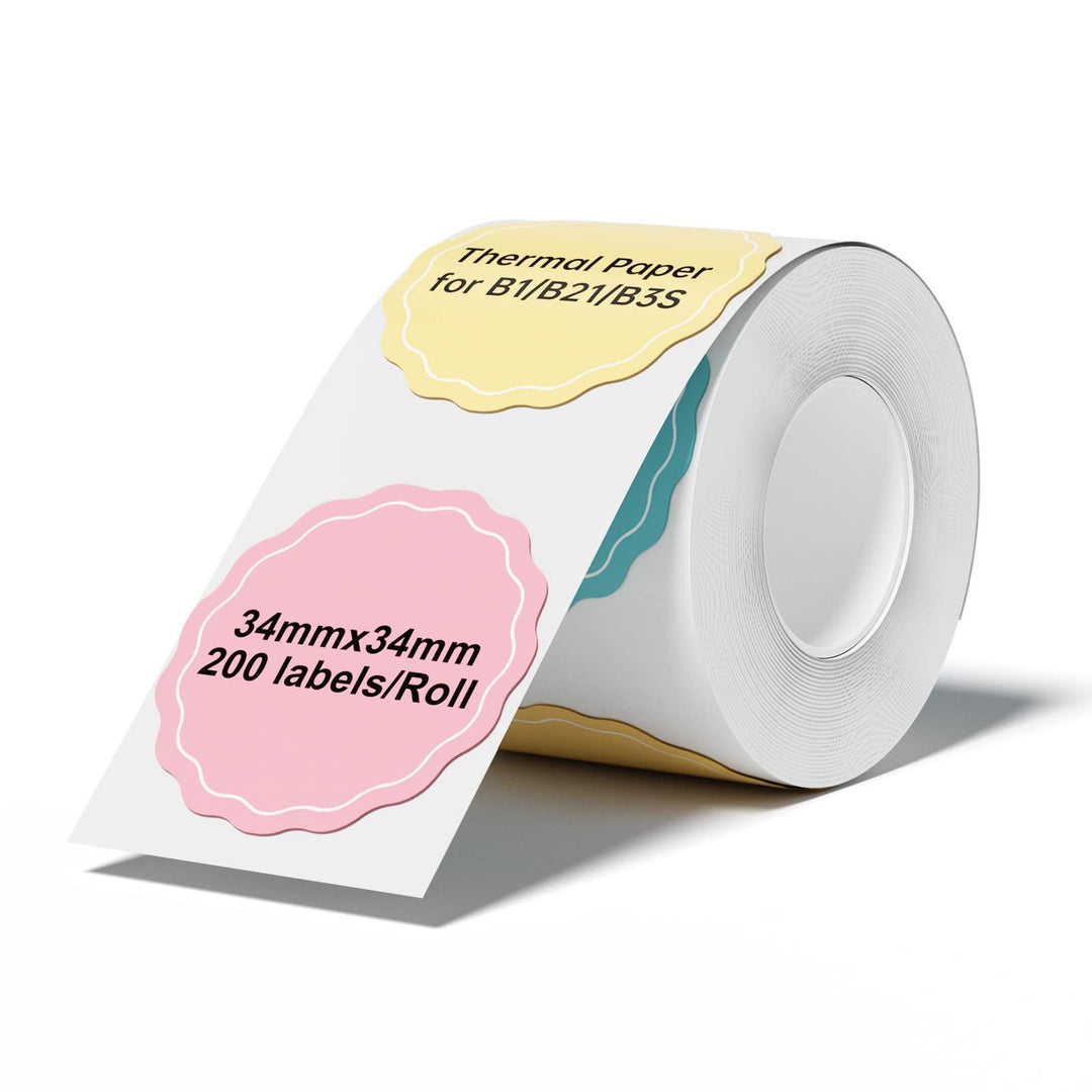 NIIMBOT Round Label Tape for B21, B1, B3S, Crisp and Versatile Labeling Solution - NIIMBOT