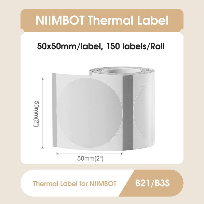 NIIMBOT Label 2'' x 2''-150pcs(50x50mm) for B1/B21/B3S - NIIMBOT
