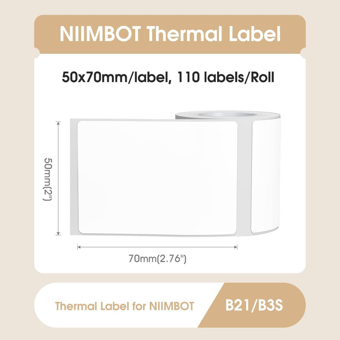 Label Maker Tape Compatible for NIIMBOT B21/B1/B3S, Jewelry Price Label  Printer Paper Waterproof Anti-Oil Scratch-Resistant Sticker White