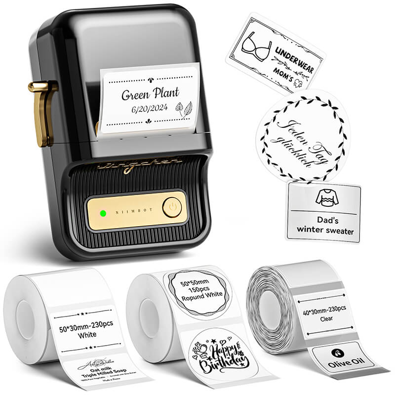 NIIMBOT B21 Pro 300dpi Label Printer, Photo Printing, Bluetooth Connection for Home, Business, Office