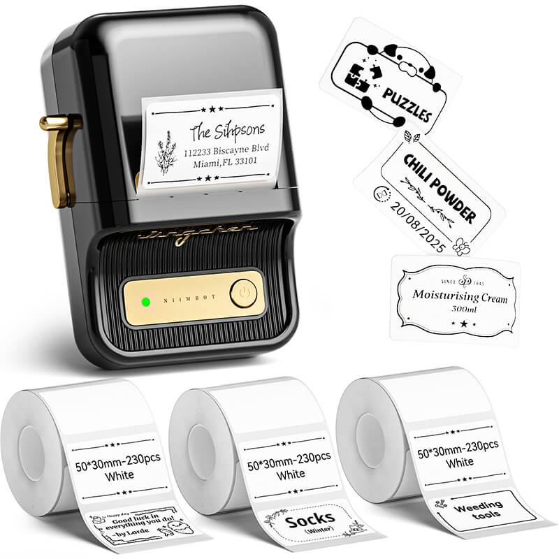 NIIMBOT B21 Pro 300dpi Label Printer, Photo Printing, Bluetooth Connection for Home, Business, Office