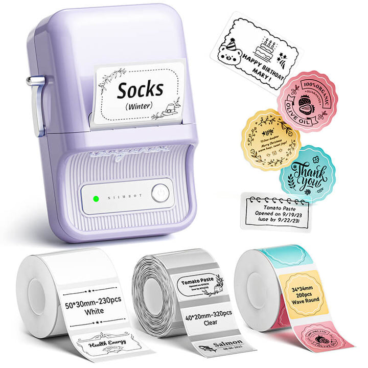 NIIMBOT B21 Pro 300dpi Label Printer, Photo Printing, Bluetooth Connection for Home, Business, Office