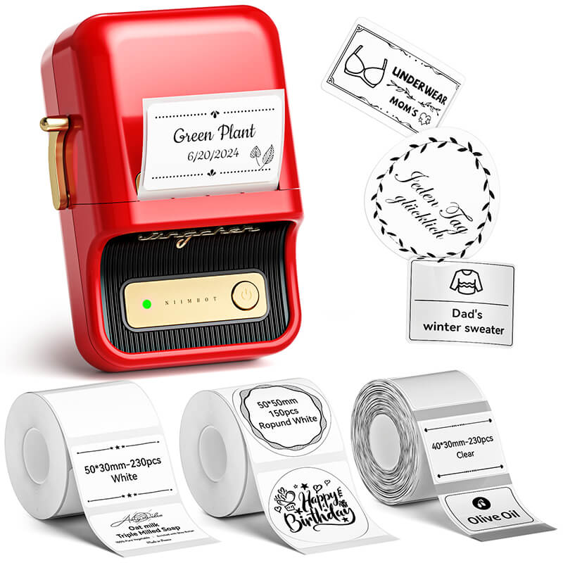 NIIMBOT B21 Pro 300dpi Label Printer, Photo Printing, Bluetooth Connection for Home, Business, Office