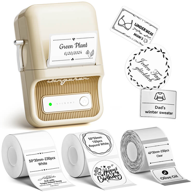 NIIMBOT B21 Pro 300dpi Label Printer, Photo Printing, Bluetooth Connection for Home, Business, Office