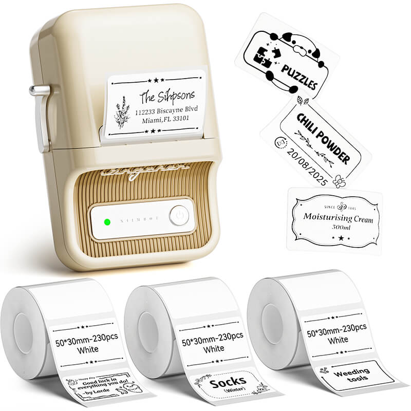 NIIMBOT B21 Pro 300dpi Label Printer, Photo Printing, Bluetooth Connection for Home, Business, Office